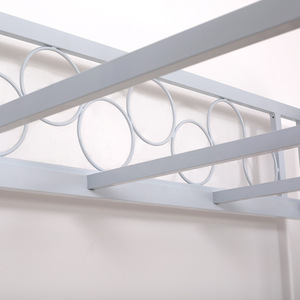 Cama Alta Yu Min con Barandilla Redonda, Estructura de Metal Blanca, Muebles para Dormitorio HB-03T - Product Image 2
