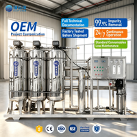 1000LPH deux étapes SS304 osmose inverse ligne complète de production d'eau pure eau distillée