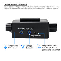 Controlador de nivel RCA universal Recoil LCVT con voltímetro digital y termómetro - Perilla de control de ganancia de amplificador integrada en el tablero y perilla de bajos remota