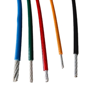 1x19構造 1.5mm 1.8mm PVC PU PAコーティング鋼線ロープ組立ケーブルスリング スプリングケーブル ライトサスペンション 溶接＆切断 - Product Image 2