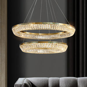 Hot Popular nordique moderne rond anneau décoratif connecté cristal verre led suspension - Product Image 3