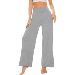 Pantalon de détente en viscose de bambou pour femmes WiWi, pantalon palazzo à jambes larges, pantalon de yoga décontracté, bas de pyjama, tailles S-XXL - Product Image 1