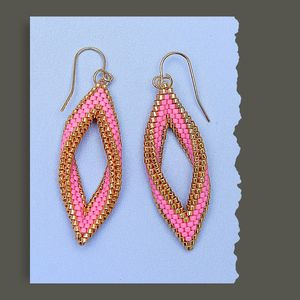 Namayo Women Ethnic Artisan Hand Beaded Stainless Steel Classic <b>Drop</b> <b>Earrings</b> Lightweight 24k <b>Gold</b> Plated Luxury Durable - Product Image 3