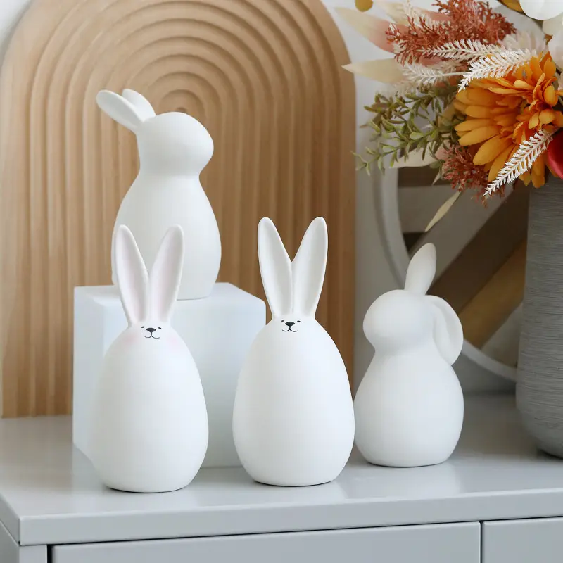 Керамический кролик белого цвета, скандинавские керамические игрушки, которые можно окрасить, Пасхальный кролик, Пасхальная игрушка «сделай сам»