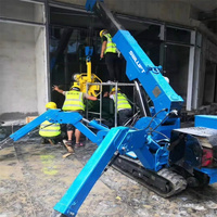 Mini-grue araignée de 16 tonnes à grande capacité avec flèche hexagonale renforcée et système de télécommande sans fil