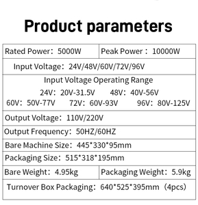 Inversor 12v 24v 48v to 110v 220v Pure Sine Wave Off Grid 300w 2000w 3000w 5000w 6500w to Ac Power <b>Solar</b> - Product Image 6