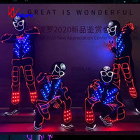 Costume de danse Tron lumineux pour adultes, contrôle sans fil LED 433 pour Superman, ensembles lumineux pour hommes, salle de bal, 1 pièce, tenue d'équipe noire
