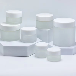 Envase Cosmético Esmerilado de 5/10/15/20/25/30/50/60/100g, Tarro de Vidrio Transparente Mate para Crema Facial con Tapa Dorada Rosa - Product Image 3