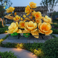 Maßgefertigte Chinesische Traditionelle Seiden-Blumenlaterne für Außenbereich, Wasserdichter Stoff, Festivallaterne für Garten- und Wegdekoration