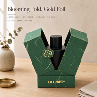 Boîte d'emballage de parfum de luxe avec rabat magnétique pour flacon cosmétique, conteneur rigide vert élégant, vente en gros personnalisée