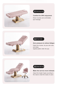 Table de massage électrique moderne à base dorée pour tatouage et esthétique, 3 moteurs, lit de beauté pour salon - Product Image 5