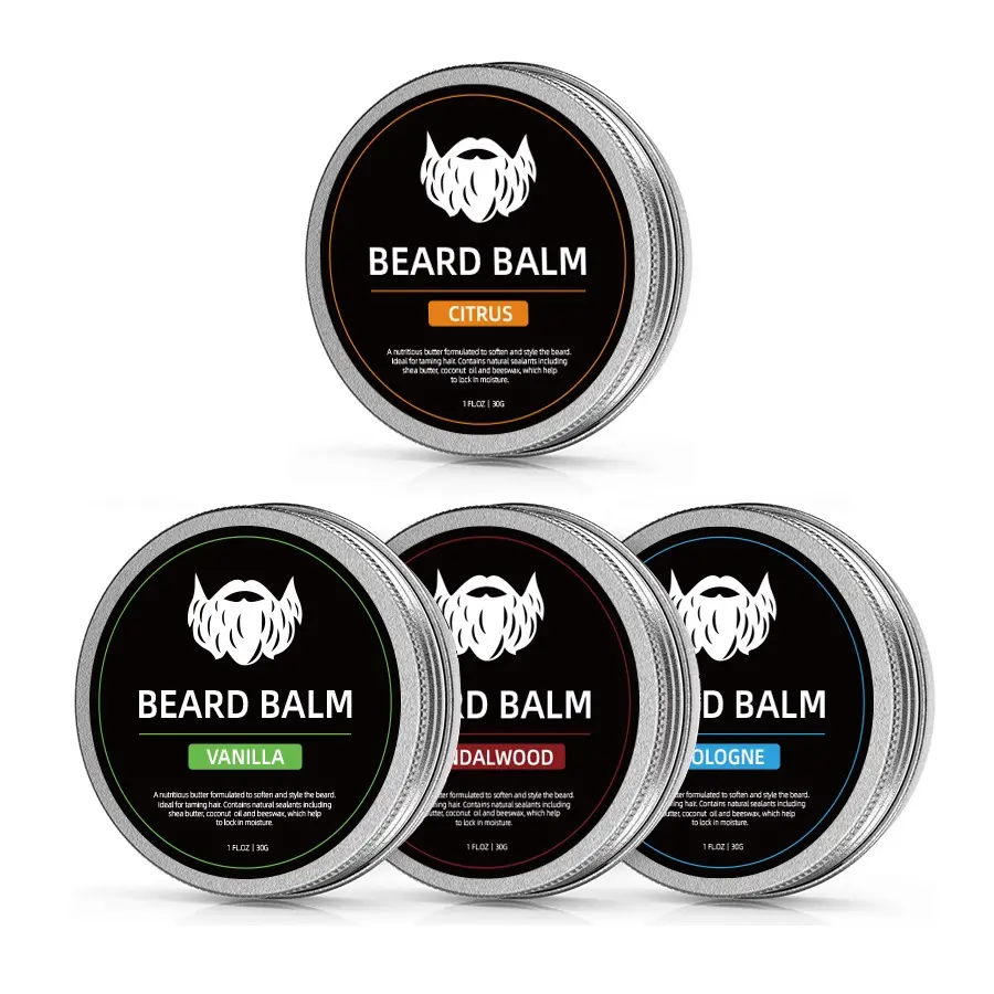 OEM Private label 100% natural vegan beard butter wax fragrance custom scented beard balm