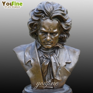 YOUFINE - Busto de <span class=keywords><strong>Beethoven</strong></span> de Bronce de Tamaño Real, Estatua de Escultura Famosa en Venta - Product Image 2