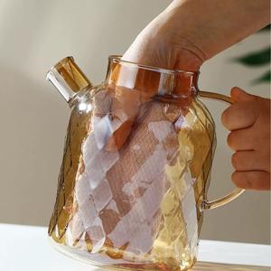 Vente en gros de théière à eau froide à haute teneur en borosilicate grande taille 1000 ml 1500 ml et 1800 ml bouilloire diamantée résistante à la chaleur - Product Image 3