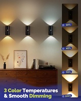 Lampes de nuit LED 3CCT avec détecteur de mouvement, lumière murale rechargeable par USB, éclairage magnétique vers le haut et vers le bas pour les escaliers, le porche, la décoration d'intérieur