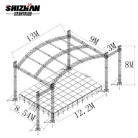 Structure de scène en aluminium, treillis carré en aluminium pour cabine DJ et éclairage LED mobile