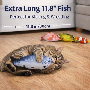 Realistic <b>Plush</b> Pet Simulation Electric Fish Funny Interactive Smart Automatic Fish <b>Cat</b> Toy - Product Image 2