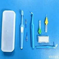 Kit d'hygiène bucco-dentaire orthodontique, étui rigide, nouveau, ensemble de 8 pièces, kit de nettoyage dentaire orthodontique / kit d'hygiène dentaire orthodontique, ensemble de soins orthodontiques