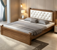Lit double adulte en bois massif écologique de style européen 1,8 m et lit simple 1 m, cadre de lit, mobilier de chambre à coucher