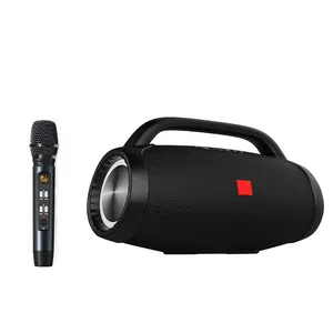 Alto-falante portátil Bluetooth de tecido com microfone para música e karaokê, alto-falante com woofer para festas ao ar livre, alto-falante BT A81Supper baixo à prova d'água