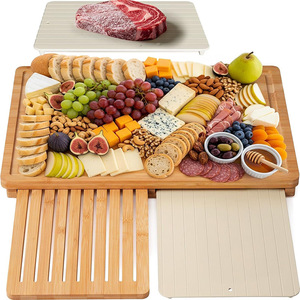 Planche à découper en bambou 44x30x4cm, double face, antibactérienne, pour légumes, pain, viande, usage en cuisine - Product Image 5