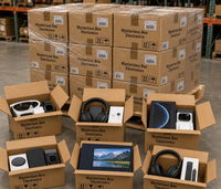 Boîte mystère électronique en gros avec livraison gratuite, comprenant un téléphone portable, une montre connectée, des écouteurs et des gadgets variés pour les achats en ligne