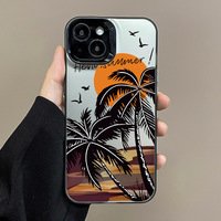 Dessin animé papillon imprimé léopard TPU PC dur antichoc étui de téléphone portable pour iPhone 17 Pro Max air ligne noire dentelle argent