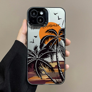 Dessin animé papillon imprimé léopard TPU PC dur antichoc étui de téléphone portable pour <span class=keywords><strong>iPhone</strong></span> 17 Pro Max air ligne noire dentelle argent - Product Image 4