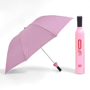 Paraguas Promocional Plegable de Moda con Diseño de Botella de Vino, Apertura Manual, Múltiples Colores, Personalizable con Color/Logotipo - Product Image 1