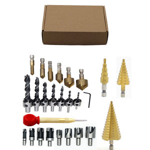 Mr <b>Drill</b> 26 Piece Woodworking <b>Drill</b> Bit Set <b>Step</b> <b>Drill</b> Forstner Plug Cutting Bits Countersunk Center Punch Kit - Product Image 2