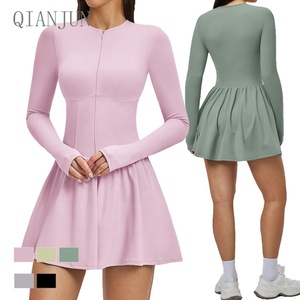 Robe de Sport à Manches Longues Femme Personnalisable avec Logo Effet Seconde Peau pour Golf, Gym, Yoga, Baseball et Fitness avec Poches - Product Image 1