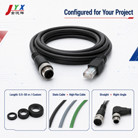 Kabel Ethernet Industri M12 X-Coded ke RJ45 8 Pin Berpelindung untuk Otomasi PLC Visi Mesin