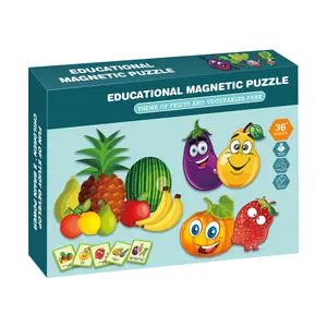 Creativo divertente parco di frutta e verdura tema fai da te assemblare puzzle giocattolo gioco di puzzle magnetico per bambini