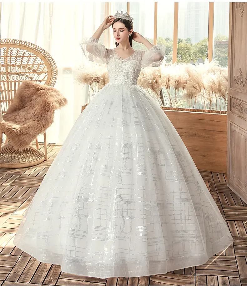 חדש סגנון חתונה שמלת כלה בתוספת גודל ואגלי שמלות כלה כלה שמלה