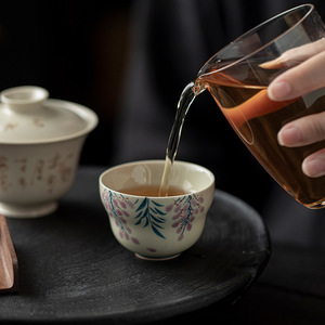 <span class=keywords><strong>Tazza</strong></span> <span class=keywords><strong>da</strong></span> tè in ceramica Kung Fu dipinta a mano Master Cup Grass frassino moderno con fiori per una <span class=keywords><strong>tazza</strong></span> <span class=keywords><strong>da</strong></span> tè femminile personale - Product Image 2