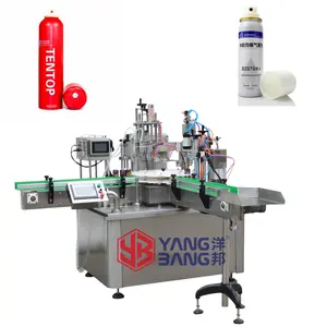 YB-QW2 Eenvoudig Te Bedienen Automatische Parfum Aerosol Tin Kan Spuit Vulling Maken Capping Verpakkingsmachine Van Hoge Kwaliteit