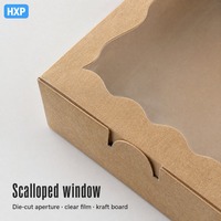 Boîte alimentaire personnalisée en kraft avec fenêtre transparente, emballage à emporter en carton ondulé