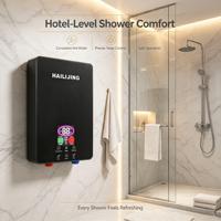 Chauffe-eau électrique instantané sans réservoir haute puissance 5500W avec protection contre la surchauffe, à fixation murale pour salle de bain et cuisine
