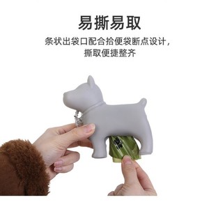 Distributeur de sacs à déjections canines en forme de chien, portable, pour extérieur, support pour déchets d'animaux, pour laisse ou sac à dos, en matériau HDPE - Product Image 2
