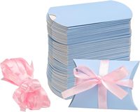 Boîtes à dragées en papier recyclé couleur CMYK et Pantone, emballage cadeau pour mariage, estampage UV, forme oreiller, sac à bonbons, emballage cadeau