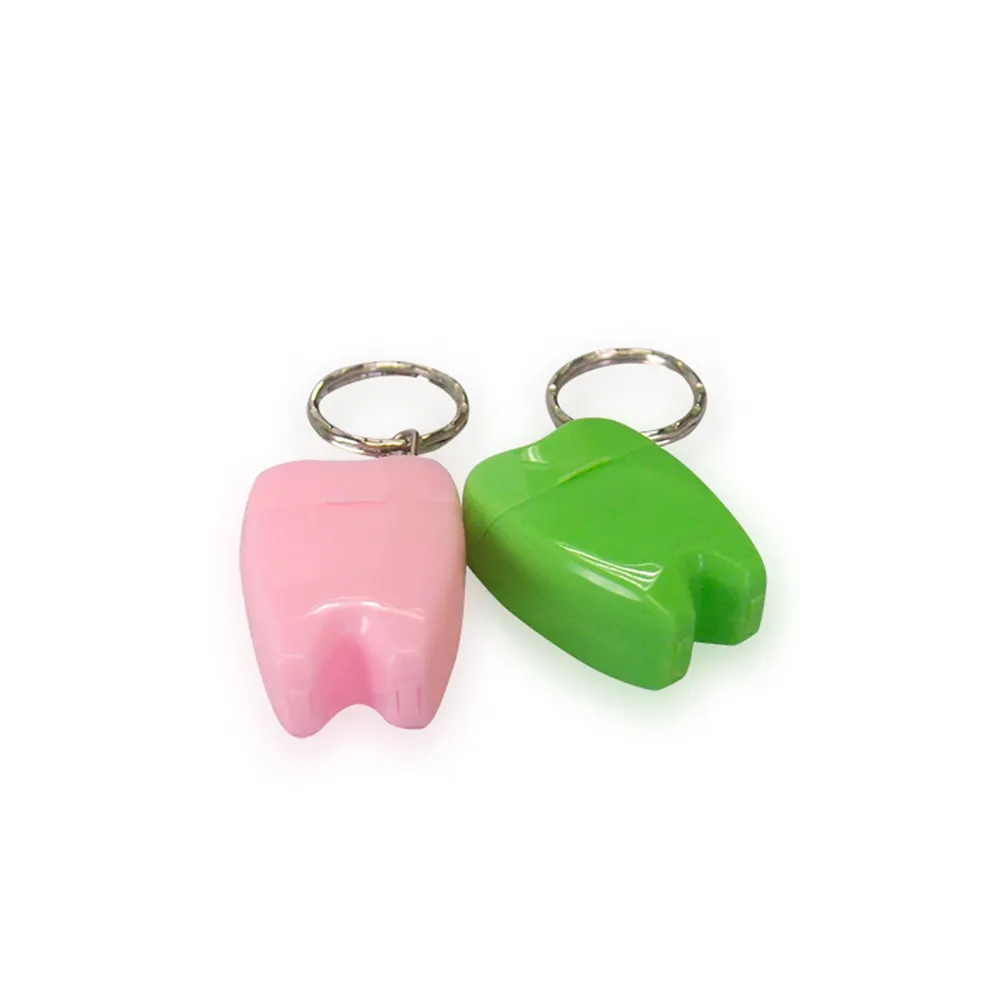 Teeth Shape Dental Floss Holder With Keychain
