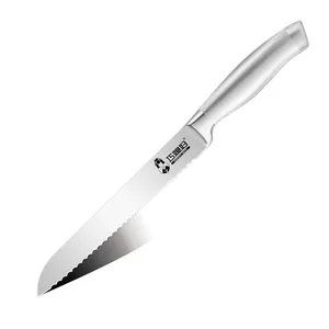 3Cr13 pisau pemotong roti, Stainless Steel pegangan berongga Serrated untuk rumah