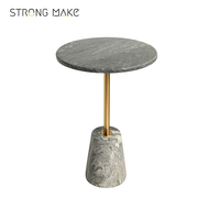 Nouveau nordique naturel marbre Base haut métal pôle moderne café Table d'appoint maison meubles chambre lit côté boisson Tables basses