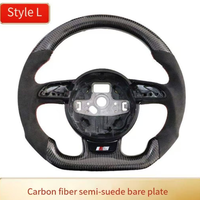 Pour Audi A3 A4L A5 Q3 Q5 ancienne mise à niveau vers un nouveau modèle haut de gamme volant à fond plat en cuir de fibre de carbone