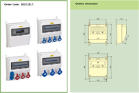 Boîtier combiné de prises multiprises industrielles étanches ABS OEM boîtier de distribution d'énergie