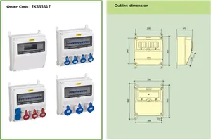 OEM ABS Waterproof Industrial Multi Plug Sockets Combined Box Power Distribution Box