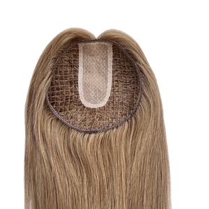 Top en soie vierge lisse EMEDA pour femmes, <span class=keywords><strong>filet</strong></span> <span class=keywords><strong>de</strong></span> <span class=keywords><strong>pêche</strong></span>, topper cheveux humains pour cheveux clairsemés - Product Image 3