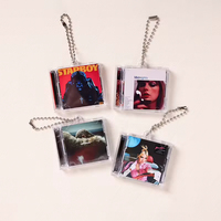 Porte-clés mini CD en acrylique NFC personnalisable avec impression de couverture d'album photo et musical d'idole programmable