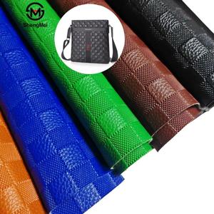 Pelle Sintetica in PVC con Motivo <span class=keywords><strong>a</strong></span> Reticolo <span class=keywords><strong>a</strong></span> <span class=keywords><strong>Quadretti</strong></span> 0,9mm Resistente all'Abrasione per Borse, Custodie e Accessori per Valigie - Product Image 1