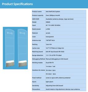 Fabricants de systèmes EAS <span class=keywords><strong>RF</strong></span>, système de détection d'antenne EAS, <span class=keywords><strong>RF</strong></span> 8,2 MHz, système de sécurité EAS - Product Image 2